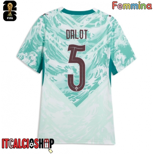 Portogallo Diogo Dalot #5 Seconda Maglia Femmina Mondiali 2026 Manica Corta